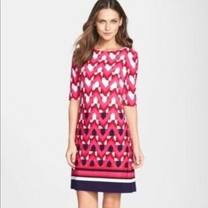 Eliza J Geometric Print Jersey Shift Dress